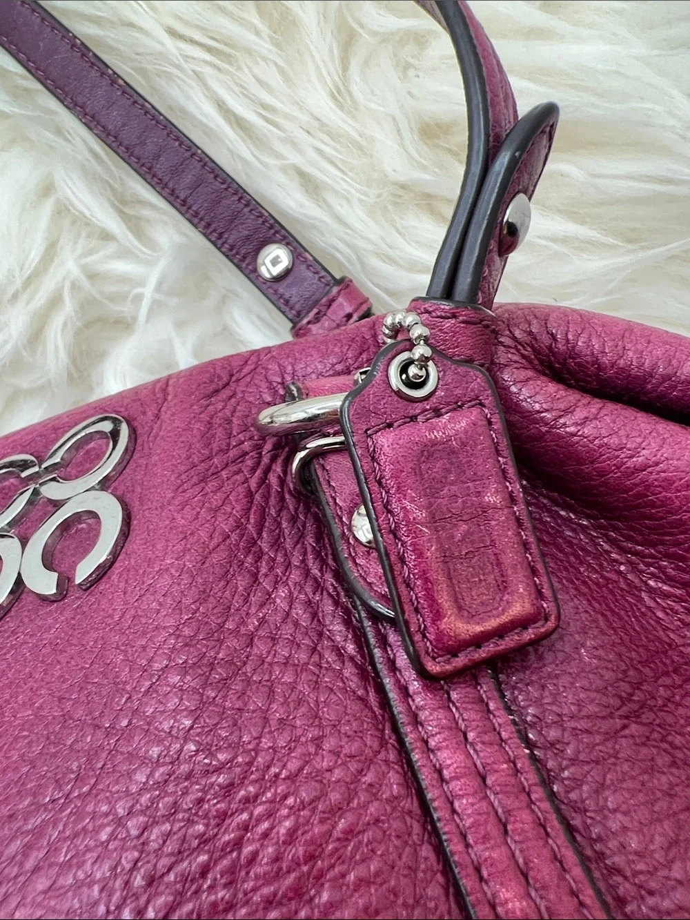 Coach Julia Plum Leather Shoulder Bag - 44074